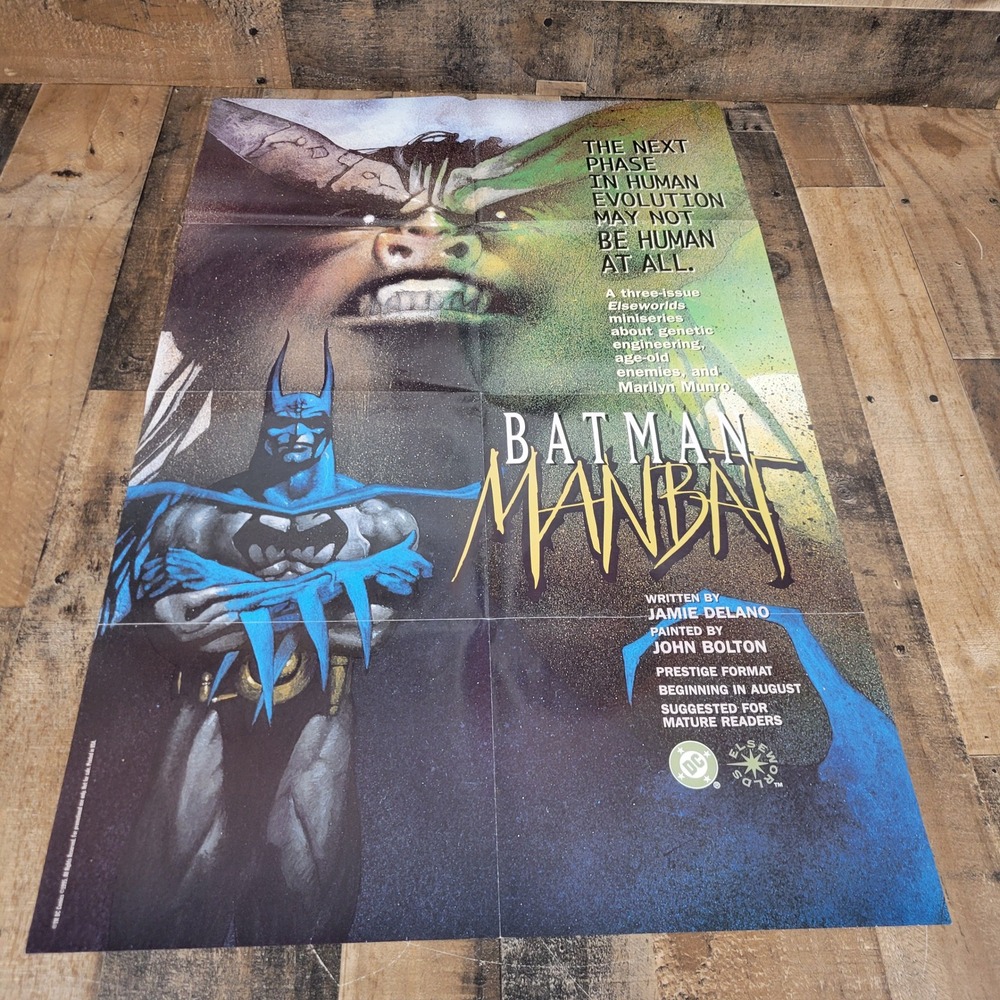 DC Comics Batman Manbat Prestige Format 1995 Elseworlds Poster Art Print Vintage